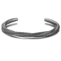 Vintage Armreif für Herren mit graviertem Wikinger Muster in rustikalem Silber - Silber