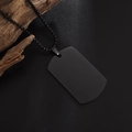 Minimalistische mattschwarze Edelstahl Dog Tag Halskette mit passender Gliederkette - Schwarz
