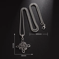 Men's celtic knot pendant necklace in vintage silver finish with 600mm chain link - Steel