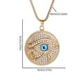 Collier hip hop plaqué or avec pendentif Œil d'Horus serti de strass et œil bleu - Doré