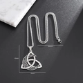 Detail view of Viking moon knot pendant with 600mm chain length and 45x35mm dimensions - Triquetra Moon Necklace (20247) / Steel
