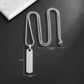 Collier minimaliste en acier inoxydable argenté pendentif barre 45mm chaîne 600mm - Collier Barre Polie-Argent