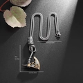 Viking axe pendant necklace with golden Valknut symbol on silver finish bead chain - Viking Axe Necklace-Gold