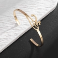 Poliertes goldfarbenes Edelstahl-Armband mit minimalistischem Auge des Horus Dekor - Gold