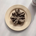 Elegant bronze silk satin oversized scrunchie for women hair bun styling - Light Coffee