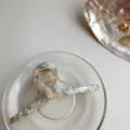 Pinza para el cabello con diseño de mármol azul y resorte dorado elegante - Verde Profundo