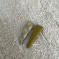 Set of two fabric BB hair clips featuring yellow British plaid and solid olive green design - Fine Triangle