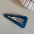Transparente dunkelblaue dreieckige BB-Haarklammer mit silbernem Metallclip und Handarbeit - Dunkelblau