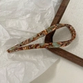 U-shaped tortoise shell acetate hair fork with Creation France gold engraving - Tortoise