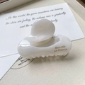 Pinza para el pelo en forma de corazón blanco translúcido con letras doradas elegantes - Color Sirena