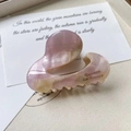 Detalle de pinza de pelo mármol rosa con letras doradas Barrette La France laterales - Rosa Púrpura