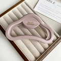 Detailed view of large matte pink-purple hair claw clip with golden brand lettering - Matte Pink Cloud Style (FJ-1432)