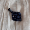 Close-up of square leopard print hair clip with velvet texture and sparkling rhinestone - Blue Diamond Leopard