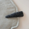 Close-up of minimalist dark grey wool felt headband texture and fine fiber details - Solid Color Woolen Triangle BB Clip / Gray
