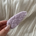 Plush lamb wool BB hair clip in light purple for autumn and winter hair styling - Purple