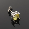Pendiente vintage de acero inoxidable con circón amarillo y relieves de estilo retro - Acero Circonita Amarilla