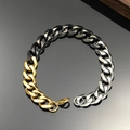 Massives dreifarbiges Panzerarmband in Gold, Schwarz und Silber für Herren - Dreifarbig Stil 1