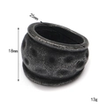 Detailed size specifications of heavy vintage industrial style textured stainless steel ring - US 7 / Square Brushed Style