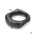 Macro detail of retro steel ring showing 24mm diameter and 7mm width dimensions - US 7 / Hammered Pitted Style