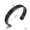 Viking Celtic Knot open cuff bangle for men in antique silver stainless steel 12mm - Antique Silver Celtic Knot Style