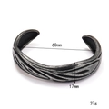 Vintage irregular titanium steel cuff bracelet with 60mm diameter and wavy texture - Wave Pattern Style