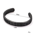 Nordic Viking Celtic knot open bangle in vintage punk style stainless steel for men - Celtic Knot Hammered Style