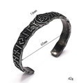 Vintage Viking compass rune bangle in stainless steel with Nordic punk aesthetic - Runes Celtic Symbol Style