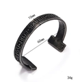Retro Viking Rune open bangle for men in antique finish stainless steel with dimensions - Runes Alphabet Matte Style