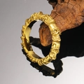 Goldener Totenkopfring im Gothic-Stil aus poliertem Titanstahl für Herren-Mode - US 7 / Gold
