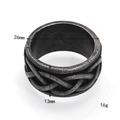 Vintage Punk gedrehter Webeeffekt Titanstahlring für Herren mit breitem Keltenknoten - US 7 / Antik-Silber