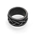Retro Wikinger geflochtenes Muster Herrenring aus Titanstahl mit antikem Finish - US 7 / Antik-Silber