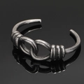 Vintage Nordic Viking style titanium steel open cuff bracelet with cross link design - Antique Crossover Style 1