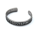 Bracelet jonc ouvert Viking en acier inoxydable avec gravure de boussole Vegvisir - Acier