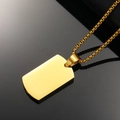 Minimalist gold stainless steel dog tag urn necklace for memorial with box chain link - Gold Color (Pendant Only) / Gold