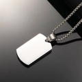 Minimalist stainless steel urn necklace with polished military dog tag pendant on black background - Steel Color Pendant (Pendant Only) / Steel