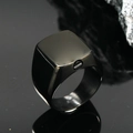 Minimalist black square titanium steel urn ring with screw detail for perfume oil - US 7 / Black