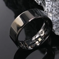 Smart ring with visible internal PCB and sensors for health tracking in black finish - US 7 / 8.5MM / Black