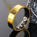 Macro shot of gold smart ring showing internal sensors and integrated electronic circuits - US 7 / 7mm / Gold
