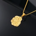 Gothic gold stainless steel skull relief pendant necklace with box chain for men - Gold Pendant Only (Without Chain)