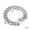 Collana per cani in acciaio inossidabile argento con fibbia quadrata sicura e lucida - Collare a Maglia Cubana Argento (Stile Acciaio 2) / Color Acciaio