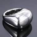 Macro shot showing the high-polished silver mirror surface of the minimalist steel ring - US 7 / Steel