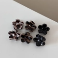 Set of six mini leopard print and black flower hair claws for bangs and loose hair - Leopard Flower
