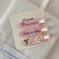 Lot de trois barrettes à fleurs en acrylique sur carte avec clips crocodiles roses - Base Rose Clair Pince Fleur