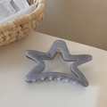 Dettaglio della molletta per capelli a stella con trama in marmo grigio e molla dorata - Grigio