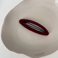 Barrette en velours rouge vin élégante sur plateau céramique pour un style rétro - Ovale en Velours / Bordeaux