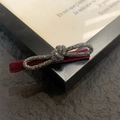 Elegant dark red velvet hair clip with a luxury rhinestone knot detail for women - Red Full Rhinestone Velvet Clip