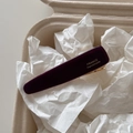 Detail of elegant dark purple acetate hair clip with golden France Handmade lettering - Dark Purple