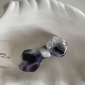 Dettaglio di un fermaglio per capelli a fiocco in acetato marmorizzato viola in conchiglia - Fermaglio Fiocco Acetato-Viola Marmorizzato