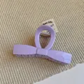Elegant light purple bow hair claw clip with mirror finish for a stylish summer look - Purple Bow