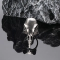 Bague tête de mort de pivert en acier inoxydable style gothique rétro pour homme - US 7 / Acier